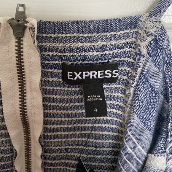 Linen blend cut out express faux wrap dress. - Picture 6 of 7